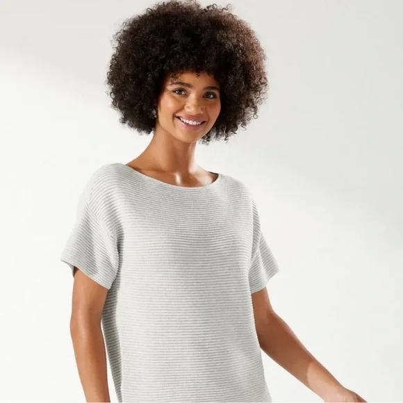 Tommy Bahama Bonita Ottoman Short-Sleeve Sweater in Gray - Picture 7 of 7
